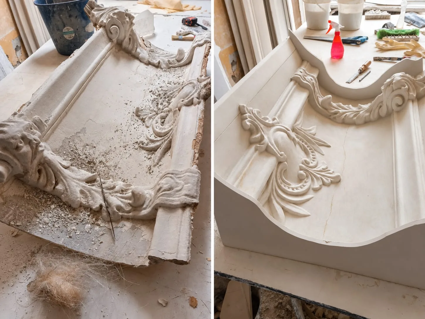 Restauración de relieves ornamentales de escayola
