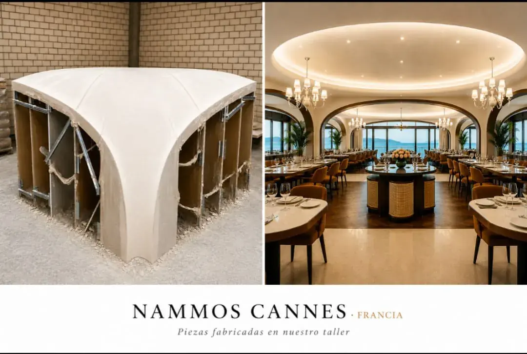 Piezas curvas fabricadas para Nammos Cannes