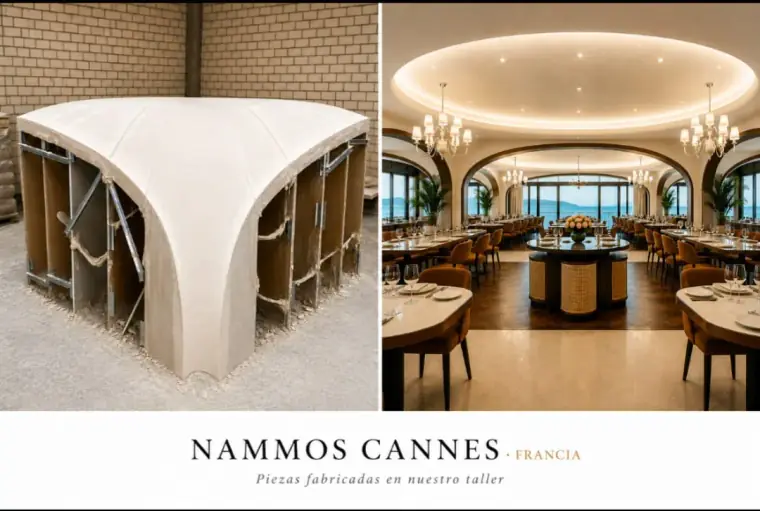 Piezas especiales de escayola en Nammos Cannes